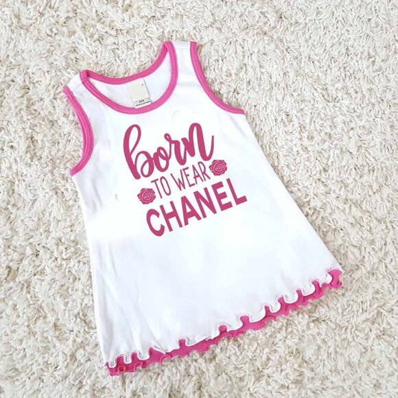 Handmade Other - Baby Girl Dress Born To Wear Chanel NEW 6M
